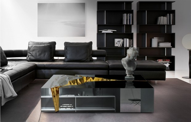 Luxus-Gold und schwarze Möbel für moderne Interiors
