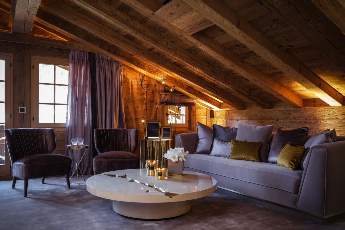 Skandinavische schicke Wohnzimmer Design zu Ihres Winter Chalet